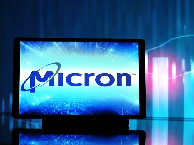 Germany - April 2, 2024: In this photo illustration,  Micron Technology, Inc.  logo seen displayed on a tablet