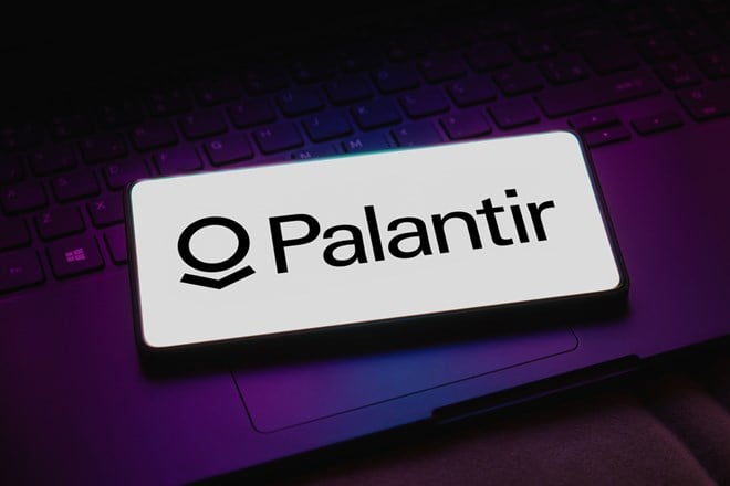 November 27, 2023, Brazil. In this photo illustration, the Palantir Technologies logo is displayed on a smartphone screen