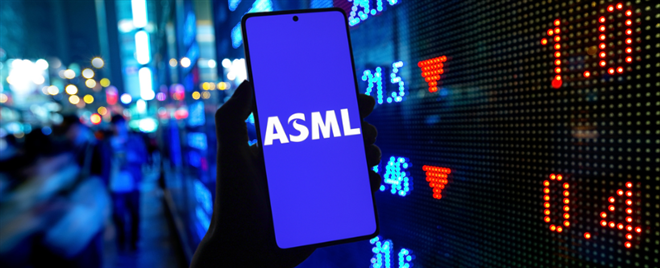 ASML stock chart dip logo