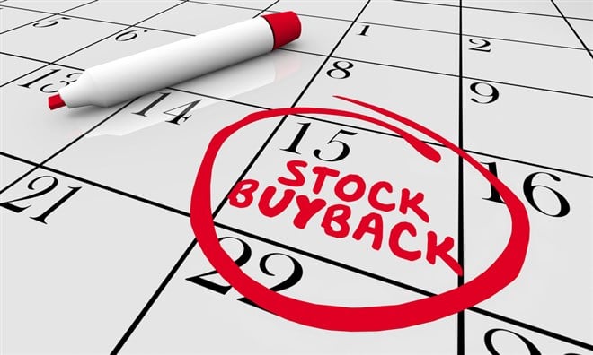 Stock Buyback Day Calendar Date Circled 3d Illustration - stock image