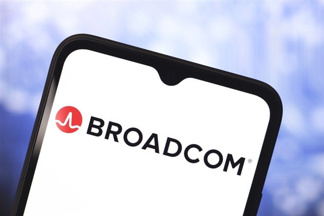 October 17, 2024, Portugal. In this photo illustration, the Broadcom logo is displayed on a smartphone screen — Stock Editorial Photography