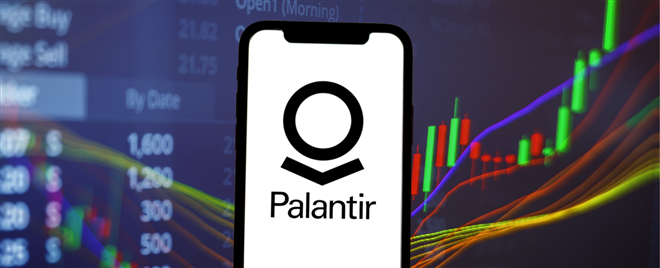 Palantir logo stock chart background