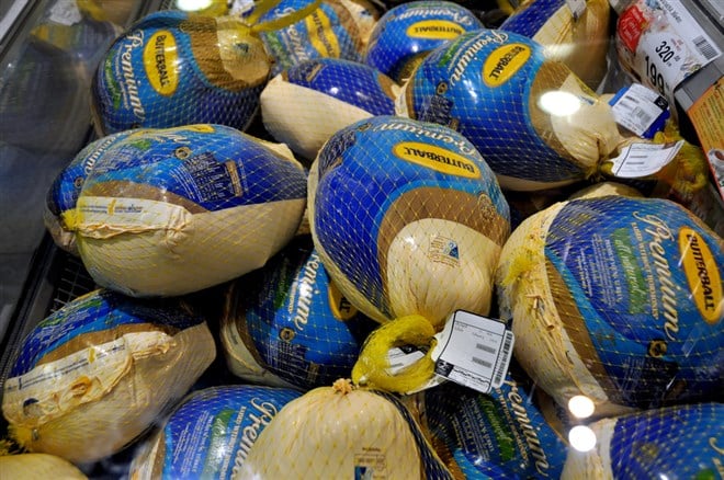 Bangkok, Thailand: Frozen Butterball Turkes at Central Chitlom Food Hall — Stock Editorial Photography