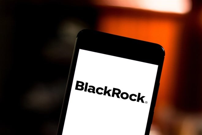 May 28, 2019, Brazil. In this photo illustration the BlackRock logo is displayed on a smartphone - Stock Editorial Photography