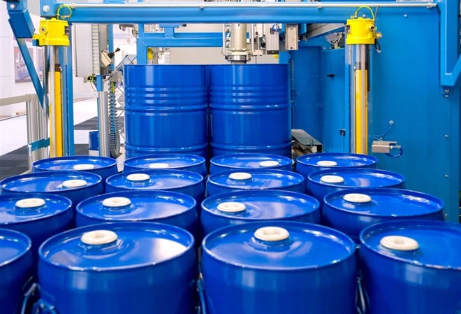 Large industrial equipment in a factory - stock image