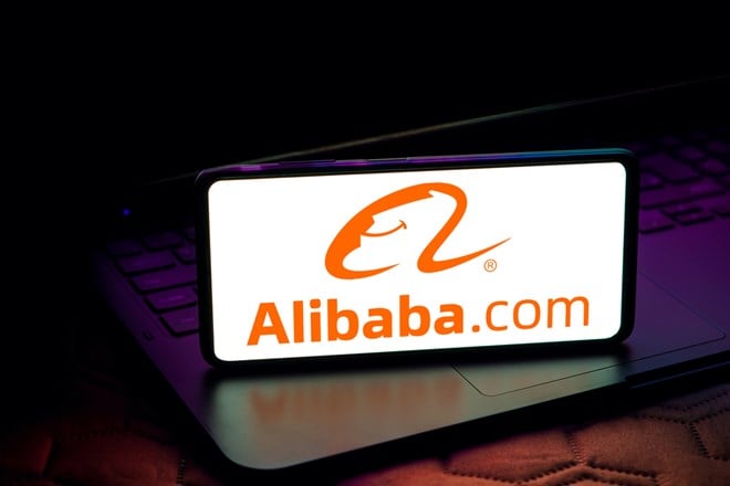 May 8, 2023, Brazil. In this photo illustration, the Alibaba logo is displayed on a smartphone screen