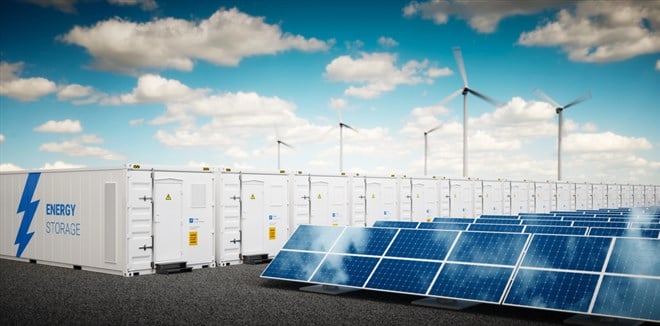 Concept of energy storage system. - stock image