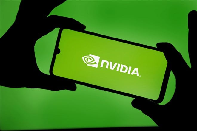 Dhaka,Bangladesh 11 Nov 2024: Nvidia logo on smartphone screen with AI in the background. Nvidia Corporation is an American multinational corporation and technology company. - Stock Editorial Photography