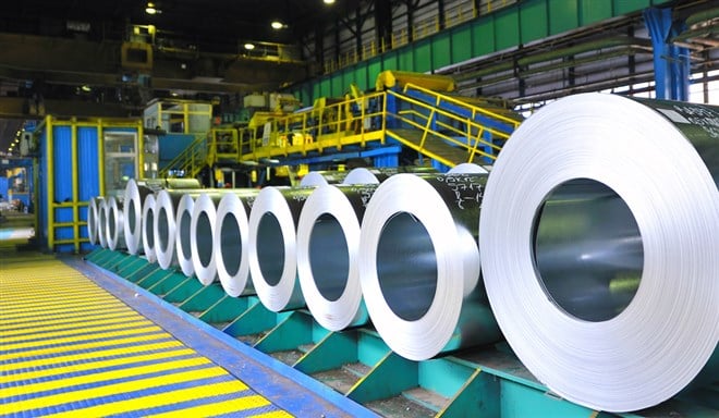 Rolls of steel sheet - stock image