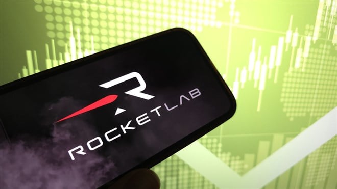 March 01, 2025: Rocket Lab USA Inc company logo displayed on mobile phone