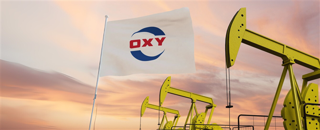 Occidental Petroleum Oil Rig and Flag