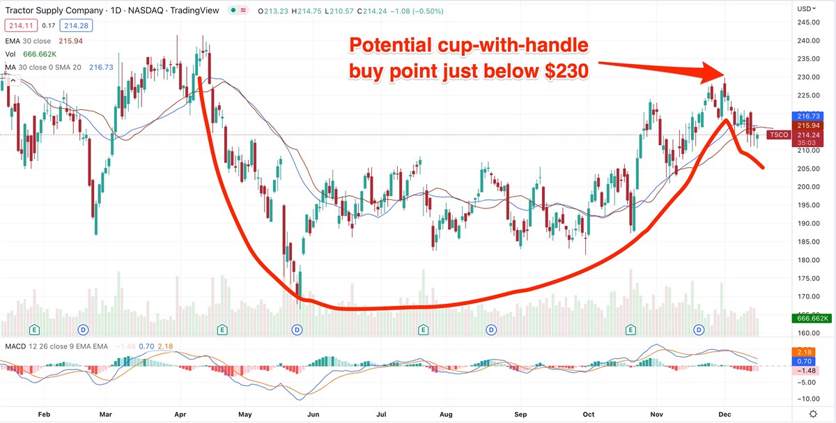 Can Tractor Supply Ride Higher To Pass Cup-With-Handle Buy Point?