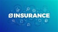 word insurance on blue background with descriptive illustrations