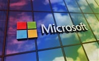 Microsoft logo on corporation headquarters