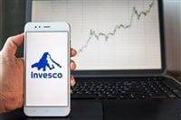 Invesco logo on smartphone screen
