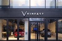 Vinfast logo sign on storefront