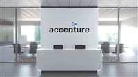 Accenture logo sign interior building