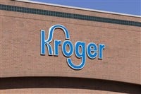 Kroger logo sign on Supermarket