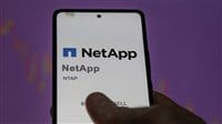 NetApp logo is displayed on a smartphone