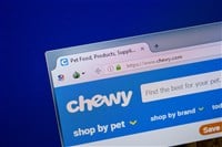 Homepage of Chewy website on the display of PC