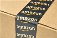 Amazon logo tape on box