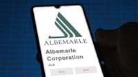 Albemarle stock logo on smartphone screen