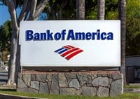Bank of America branch logo sign