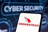 logo from the cyber security company CrowdStrike Holdings seen displayed on a smartphone