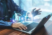 AI cybersecurity padlock computer