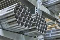Metal steel profile rolls in factory