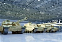 Tanks in hangar storage