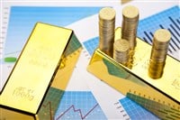 coins and gold bars stock chart