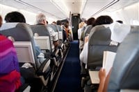 Interior of airplane with inside - stock image