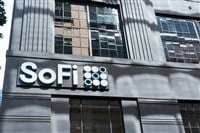 SoFi logo sign on headquarters facade