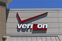 verizon logo sign on building