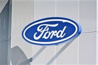 ford logo on building