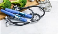 Ozempic Insulin injection pen or insulin cartridge pen for diabetics. Medical equipment for diabetes patients. — Photo