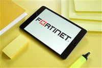 Fortinet logo on the smartphone.