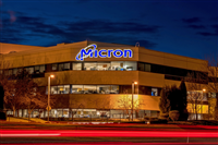 micron logo sign on building