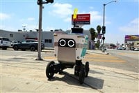 Serve Robotics Delivery. On Delivery Food to Customer