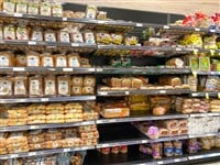 Orlando, FL/USA-5/3/20: The bread aisle of a Whole Foods Market grocery store.