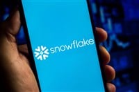 the Snowflake logo seen displayed on a smartphone