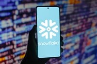 Snowflake logo on smartphone screen