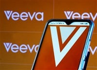 KIEV, UKRAINE - February 3, 2021: In this photo illustration a Veeva Systems Inc. logo is seen displayed on a smartphone