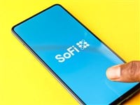 Assam, india - February 19, 2021 : SoFi logo on phone screen stock image. - Stock Editorial Photography