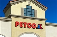 Exterior view OF Petco store. Petco is a retail specialty chain of pet supplies and services.