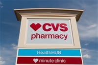 BLOOMINGTON, MN, USA - JUNE 13, 2022:CVS Pharmacy, HealthHUB and Minute Clinic sign and trademark logo.