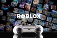 Roblox logo at TV screen with Playstation 5 controller, 3 oct, 2023, Sao Paulo, Brazil.