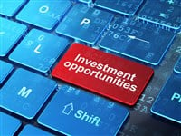 Business concept: Investment Opportunities on computer keyboard background - stock image