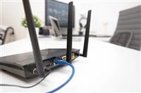 Modern dual band wireless router - stock image